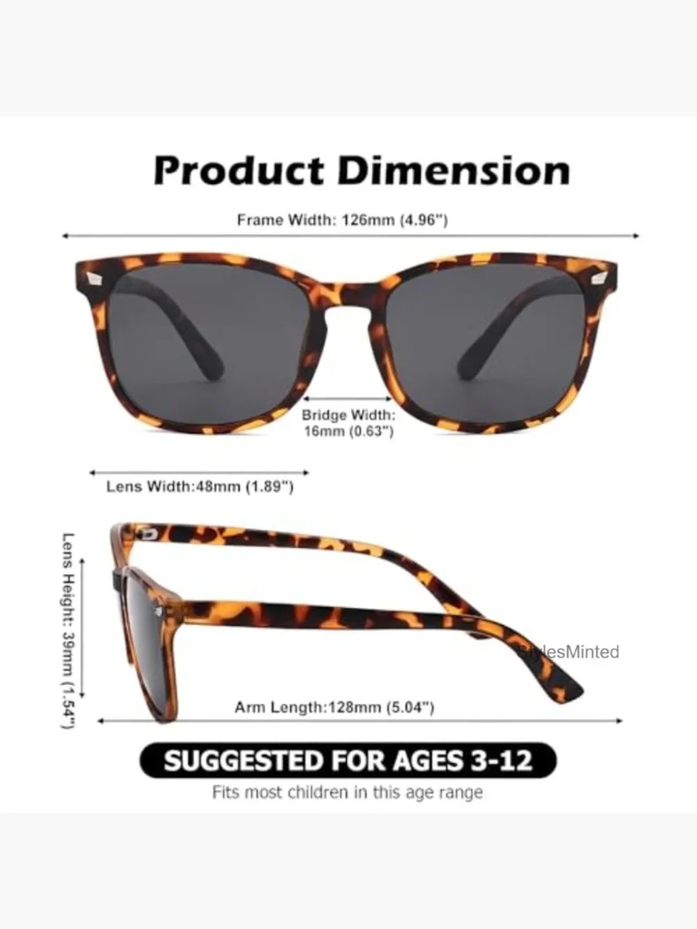 Kids Polarized Sunglasses Flexible Youth Glasses for Ages 3-12